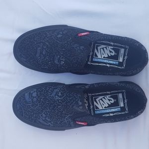 Vans, men's size 7, black with silver print